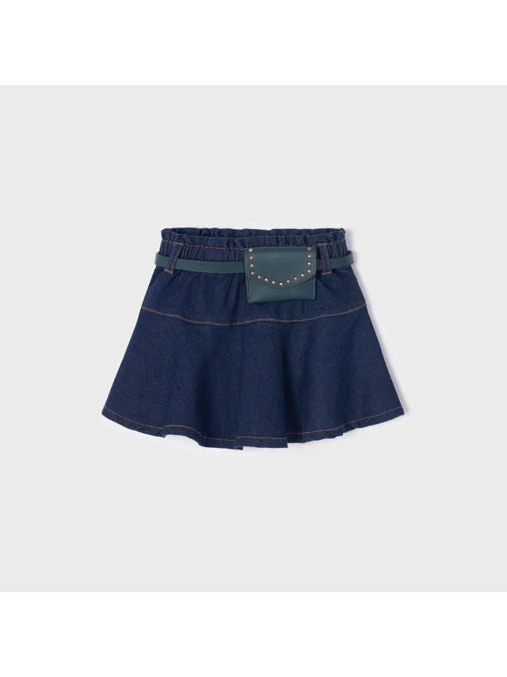 Size 9 Girls Mayoral Navy Skirt with Studded Belt